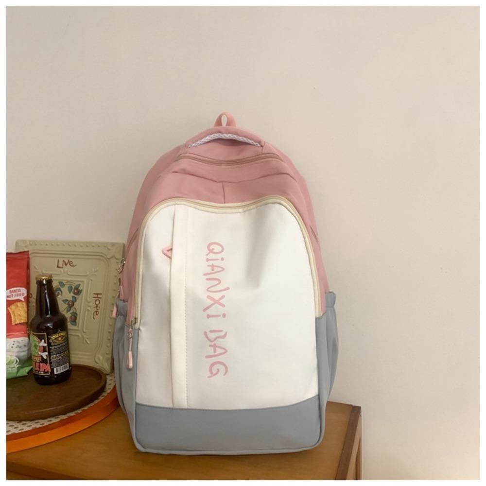 School Bag Female Large Capacity High School Student Junior High School Student ins Trendy Backpack College Student Travel Computer Bag Backpack розовый