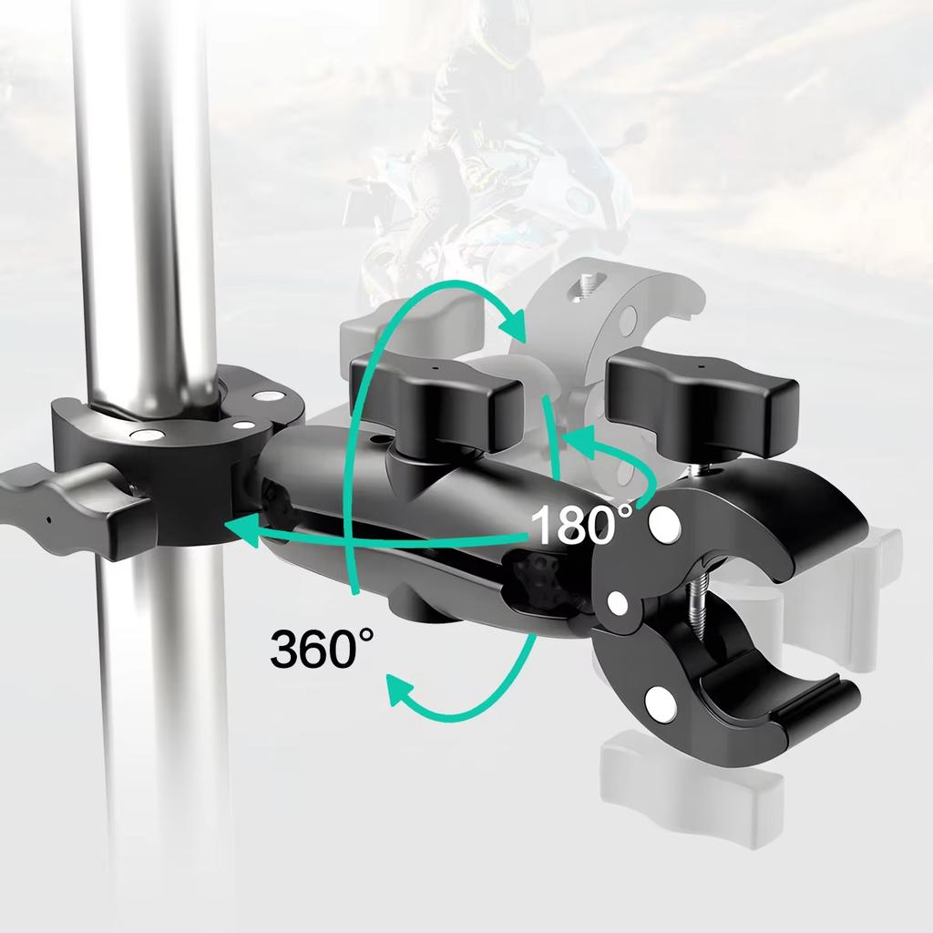 Double Clip Crab Clamp Handlebar Mount for GoPro Insta360 One X2 X3 Sports Camera Accessory Motorcycle Bicycle Compatible