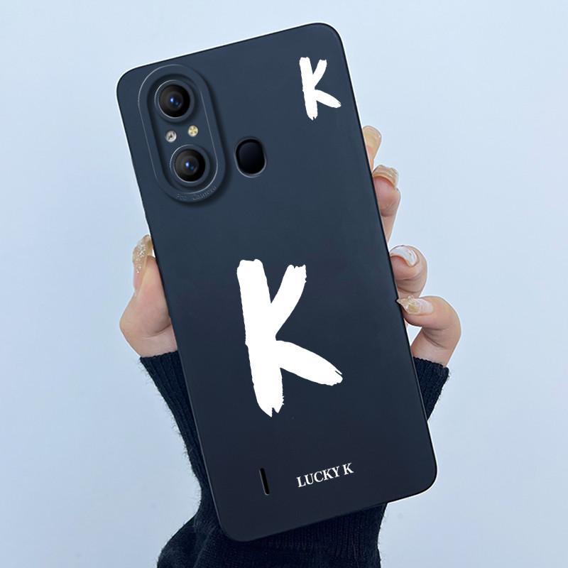 ITEL A58 A58 Pro A49 A49 LTE Telefon Kılıfı Mat Şanslı Baş Harf Yumuşak Silikon Kapak ITELA58PRO A 49 A661L Kılıfı İçin