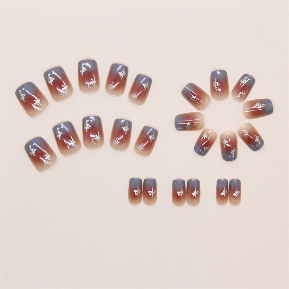 Wearable Manicure Fake Nails Square Nail Tips Waterproof Press On Nails for Women and Girls