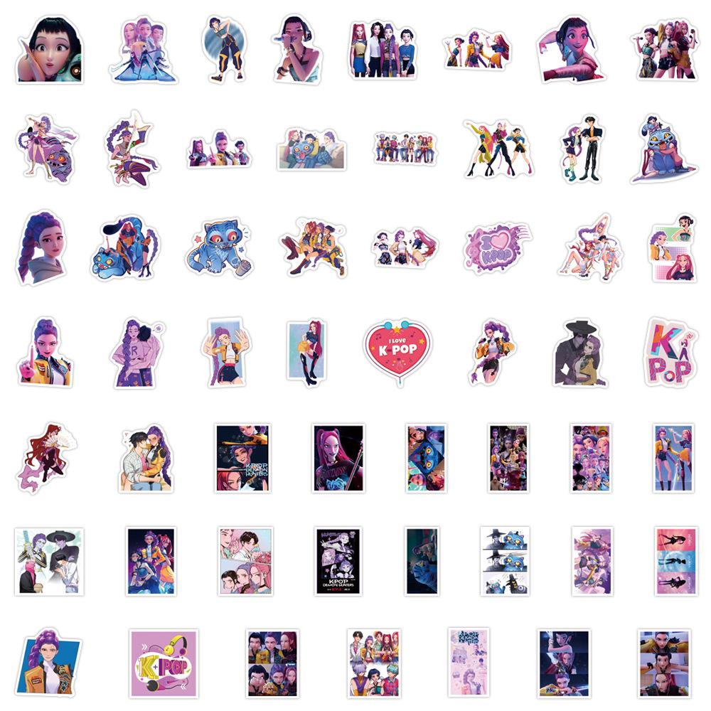 110 Sheets of Animated Movie KPop Demon Hunters Graffiti Stickers for Suitcases and Water Bottles