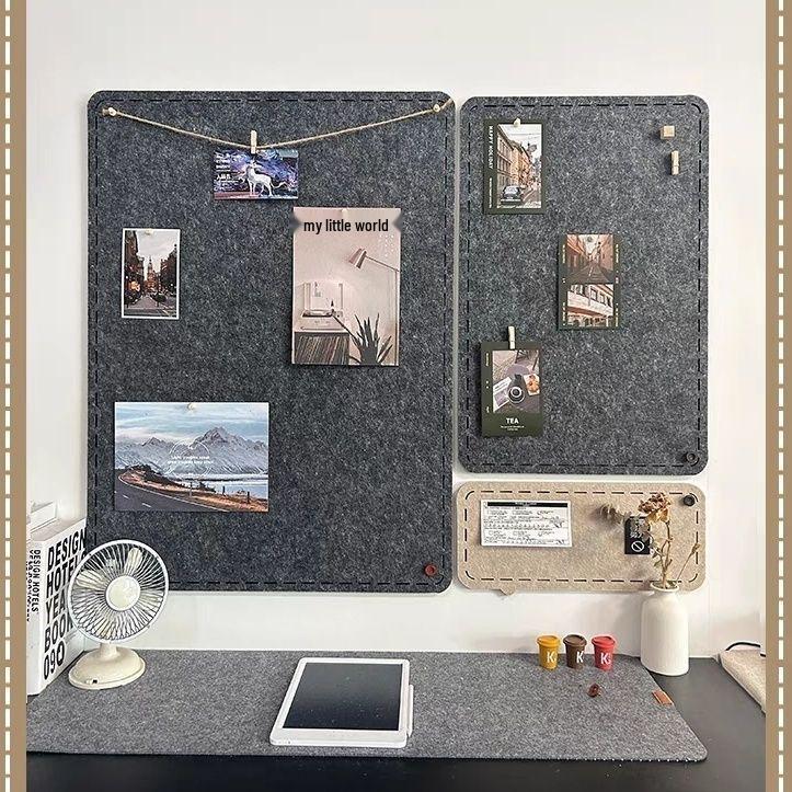 Self-Adhesive Felt Photo & Message Board: No-Punch Wall Display for Kindergarten & Cultural Decor