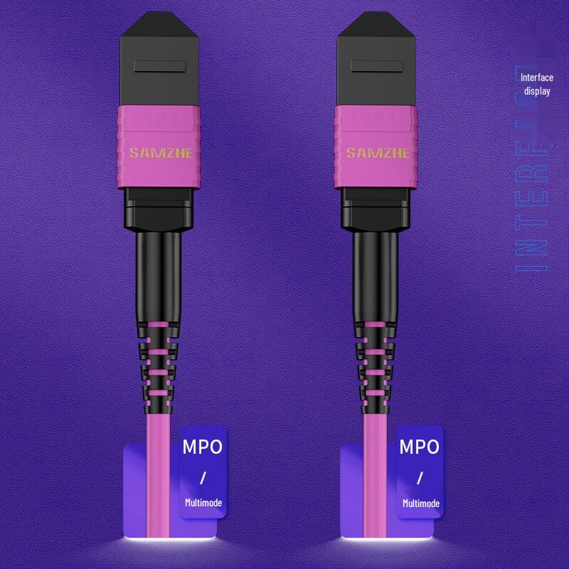 SAMZHE MPO-MPO 12-Core OM4 Fiber Optic Patch Cable