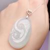 S925 Sterling Silver Crystal Jade Pendant Clasp & Clip with Buttons - Free Shipping