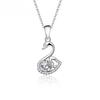 Pass Diamond Test Real Moissanite Swan Necklace Certification Silver Woman Wedding Necklace Premium Jewelry
