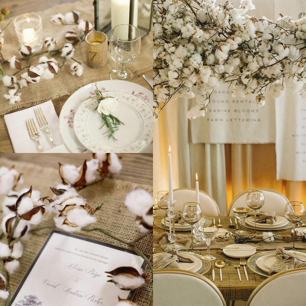 Künstlicher Baumwollstrauß, Weihnachtsgeschenk, Blumenarrangement und Blumenprodukte, ewiger Blumenstrauß als Weihnachtsdekoration für zu Hause