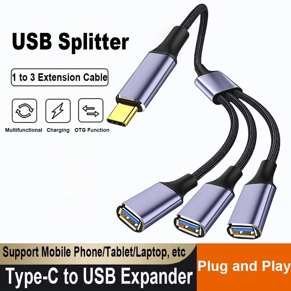 

Быстрая зарядка, разветвитель 3 в 1, адаптер OTG для передачи данных, планшет типа C к USB-концентратору