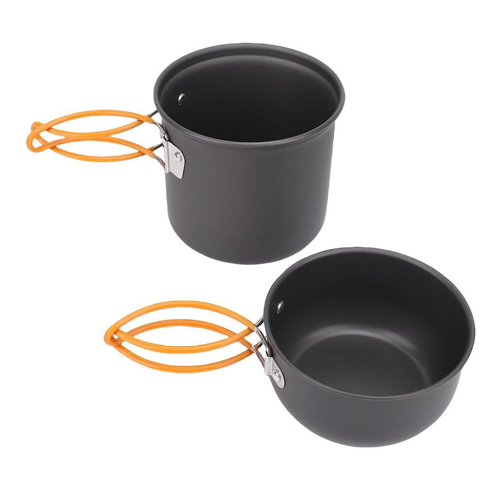 Camping Cookware Kit Aluminum Alloy Camping Pots Portable Picnic Stove Cookware Set for 1-2 People