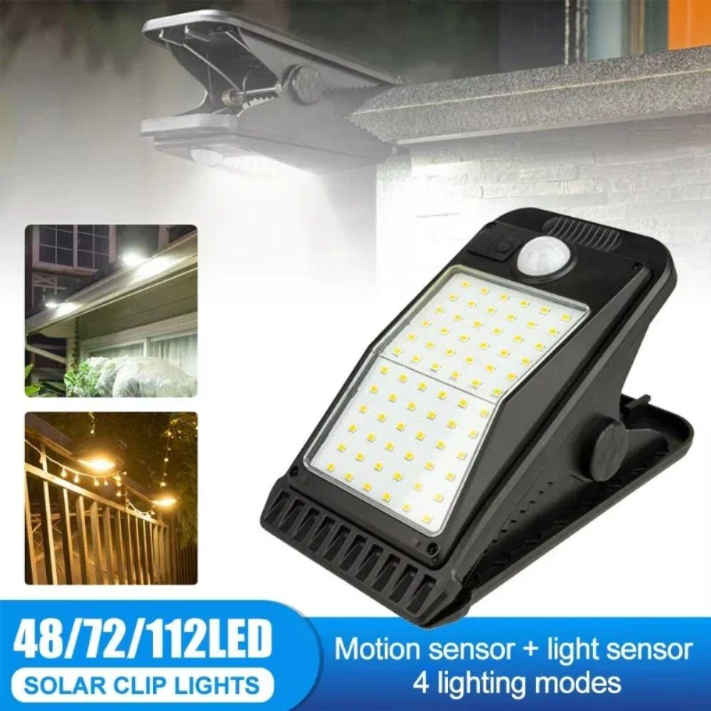 Portable Human Body Induction Lighting IP65 Waterproof Garden Wall Light Solar Clip Lights  Home