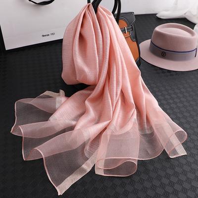 2024 New Solid Color Silk Acrylic Shawl Women'S Long Scarf With Gold Silk Sequin Scarf Autumn Sunscreen Scarf