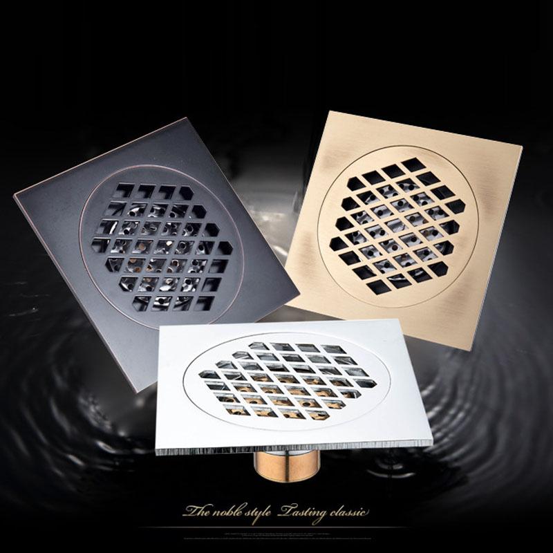 . Vysoce kvalitní starožitná mosaz vyřezávaný květinový umělecký koupelnový doplněk podlahová vpusť odpadní mřížka 150mm*150mm YT-21019