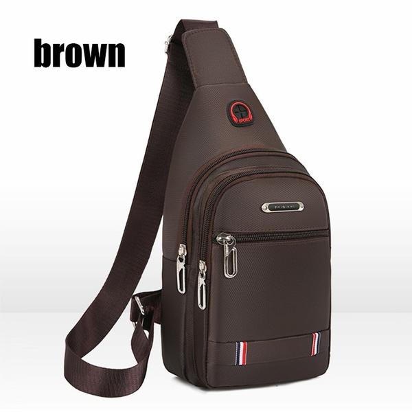 Men's Casual Multifunctional Chest Bag Nylon Shoulder Bag  Double Storage Bag Waist Bag