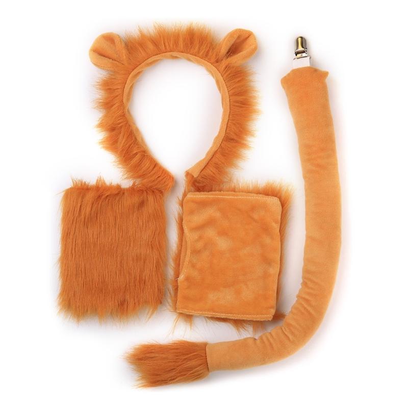 Animal Ears Headband Bowtie Tail Tutu Glove Plush Lion Costume Birthday Party Christmas Halloween Cosplay Costumes Props