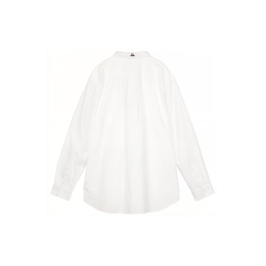 Uniqlo Solid Color Single-Breasted Casual Long Sleeve Shirt Men Shirts White 460980-00
