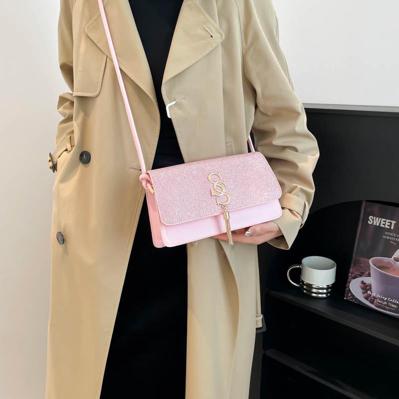 Sleek Inspired Urban Small Square Shoulder Bag With Trendy Tassels And Durable Design