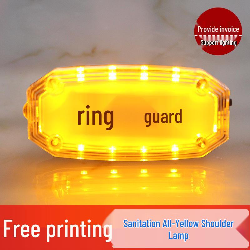 

Yellow Flashing Shoulder Light with Clip for Sanitation Workers - Safety Strobe Warning Signal All Yellow with Text (Leave a note)
