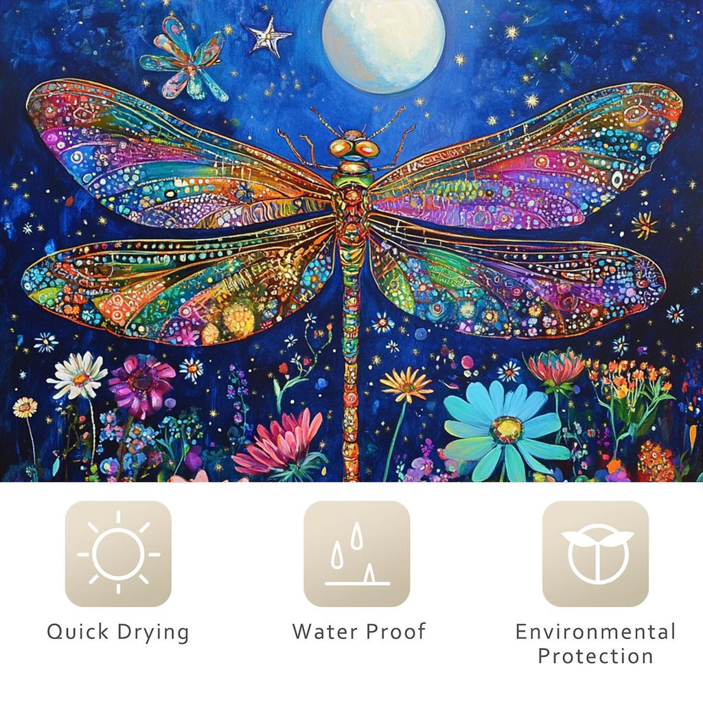 1 X Blue Dragonfly Shower Curtain, Stain Resistant Polyester Woven, Machine Washable, Hook Included, Waterproof Bathroom Decor