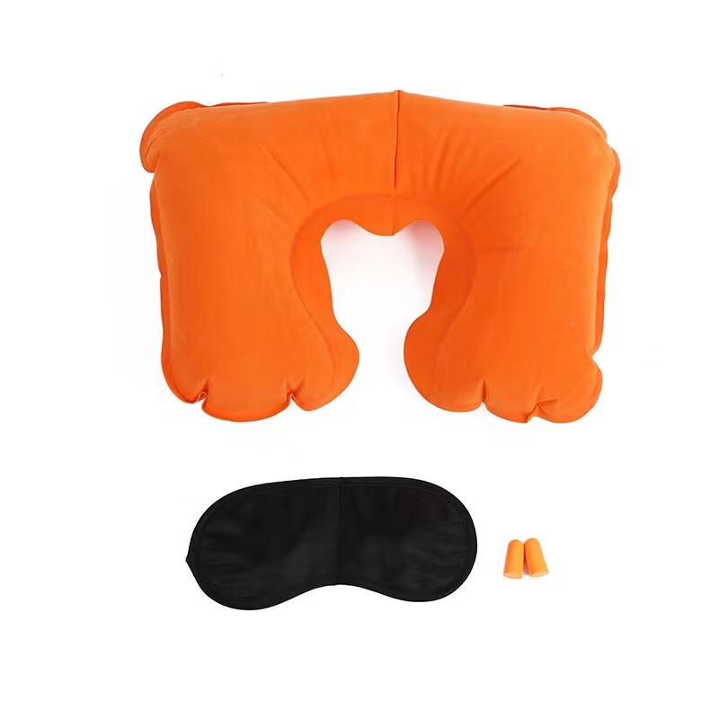 Inflatable U-Shaped Travel Pillow Set