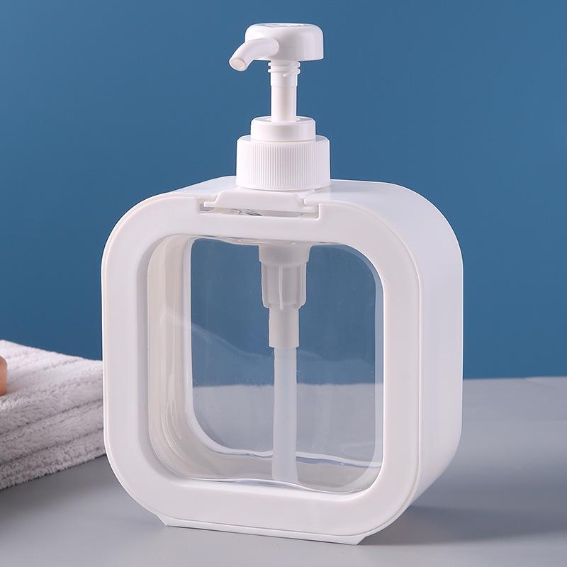 500ml Large Capacity Refillable Travel Bottles: Press-Type Transparent Shampoo, Shower Gel, and Hand Soap Dispensers