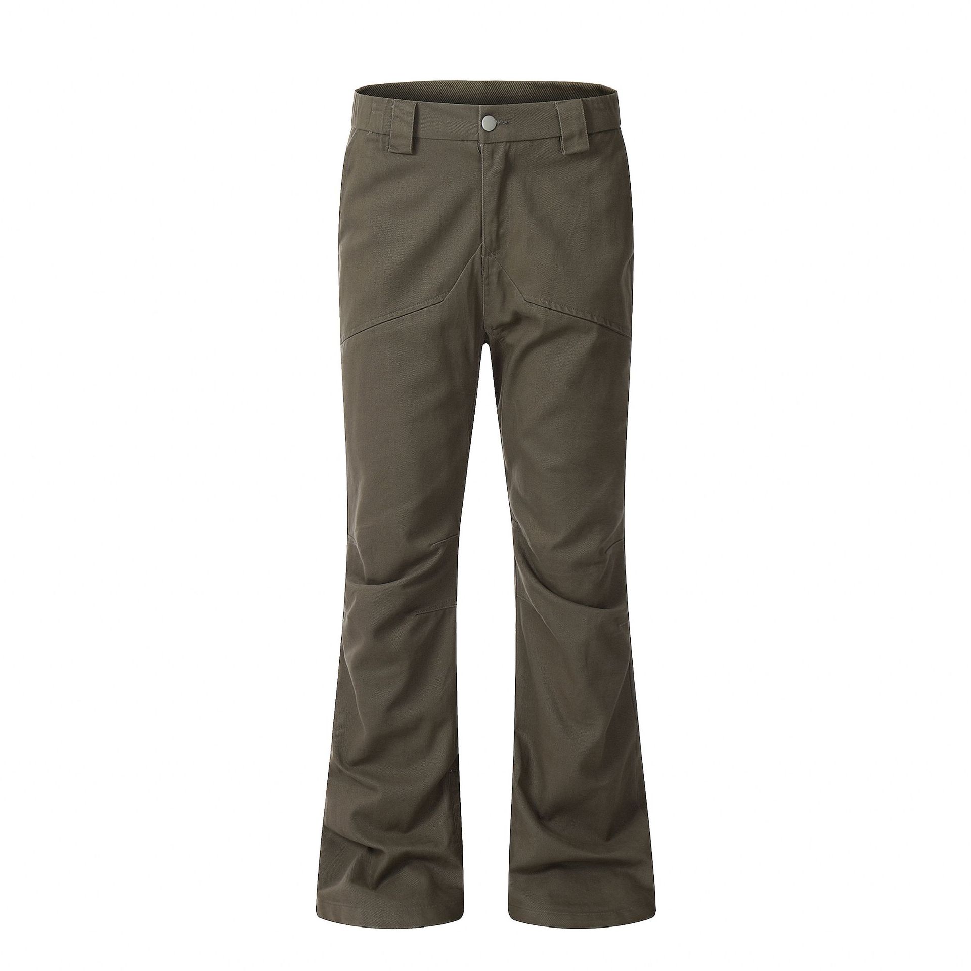 

Мужские повседневные брюки с микроклешем в американском стиле, однотонные повседневные брюки в стиле рабочей одежды, модные повседневные брюки в стиле ретро L