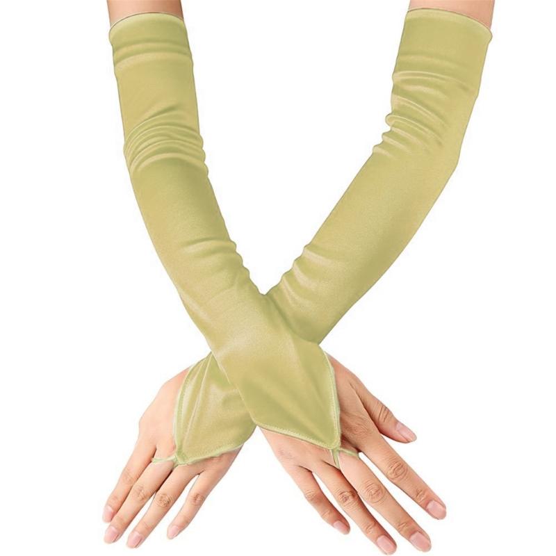 

Элегантные перчатки для выпускного вечера Женские перчатки для свадебного душа Перчатки для свадебного платья Нарукавники Танцевальные перчатки Перчатки 1920-х годов хаки