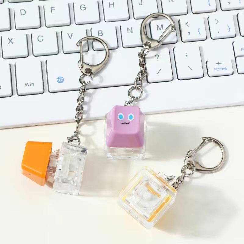 2/3 Pcs Fidget Decompression Keyboard Button Keychain Bag Pendant Stress Relief Toy Antistress Finger Keyboard Game Keyring Gift