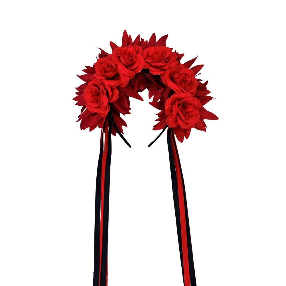 Garland Halloween Rose Hair Band Cosplay Prop Halloween Headdress Rose Flower Headband  Halloween