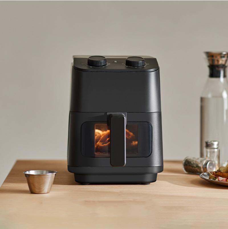 

For 220 V, 5 L, Visuelle Heißluftfritteuse Mit Transparentem Fenster, 1700 W, Schnelles Kochen, BPA-freier Kunststoffkorb, Antih чорний