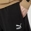 Puma Logo Embroidered Lace-Up Fitted Cuffed Mid-Waist Loose Breathable Knitted Sports Pants Men pants Black 623596-01