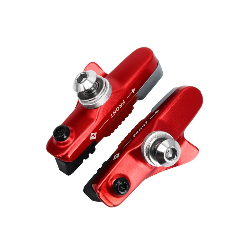 

Велосипедные тормозные колодки с грязевым желобом, бесшумный обод из алюминиевого сплава, фрикционный тормоз колеса, велосипедные тормозные колодки, сменный резиновый лист красный