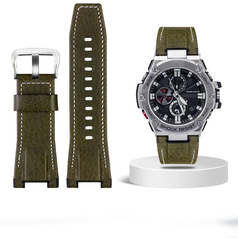 Watch Strap For Casio GST-S100G / S110 / S130L / W100G / W110 / 210B / 400G / 410 / Wristband 26*14mm Men's Leather watchBand