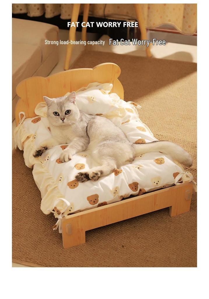 Solid Wood Washable Cat & Dog Bed - Four Seasons Princess Pet Nest