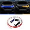 LED Car Daytime Running Light Strip Start Scan Yellow Turn Signal Indicator Headlight Car Hood Decorative Light Universal 12V