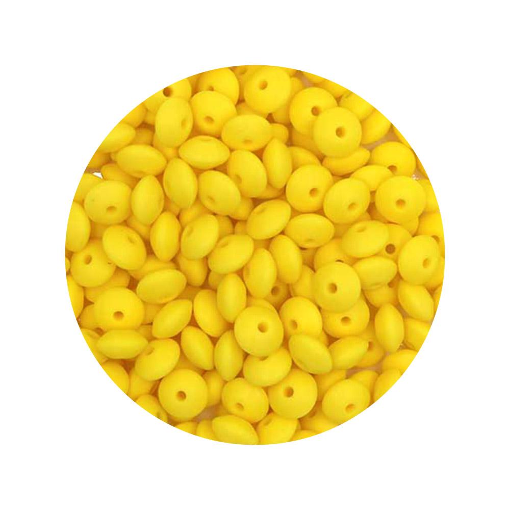 100Pcs 12mm Silicone Lentil Beads Round Spacer Beads Silicone Abacus Bead DIY Bracelet Necklace Handmade Jewelry Accessories