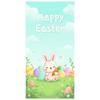 spring Easter backdrop playful pastel colors indoor rabbit design colorful bunny banner for decoration