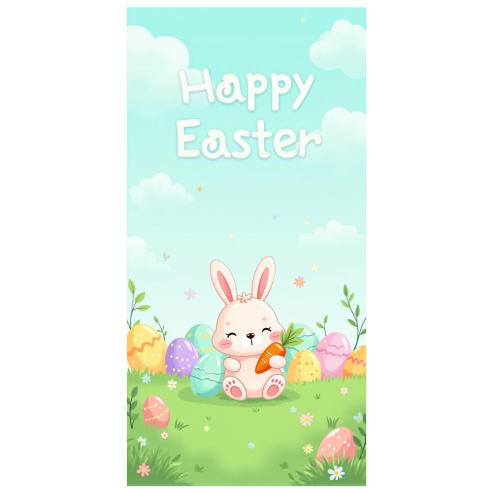spring Easter backdrop playful pastel colors indoor rabbit design colorful bunny banner for decoration