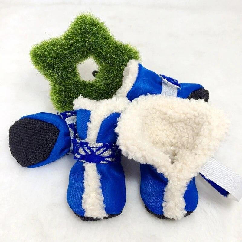 

Водонепроницаемая зимняя обувь для собак, нескользящие непромокаемые зимние сапоги для щенков, утепленная рождественская новинка, 4 шт./компл., обувь для домашних животных, костюм собаки
