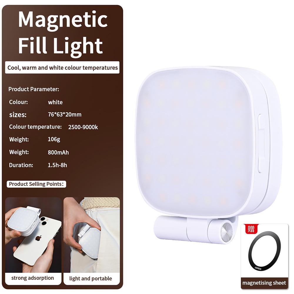 Compatible With MagSafe Mini Phone Light Rechargeable Portable Mirror LED for Selfie Makeup Video Conference With iPhone Android