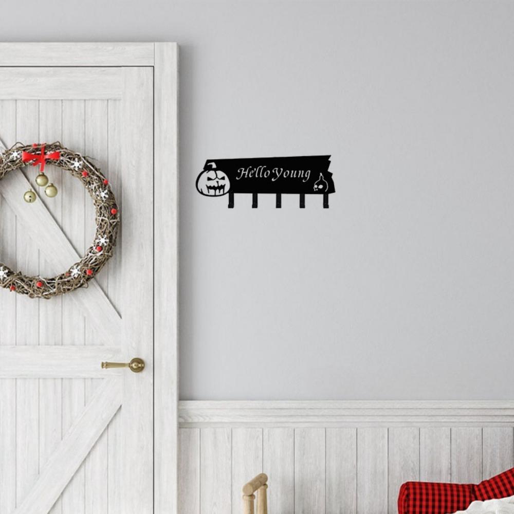 1pc Exquisitely Designed Eerie Metal Decorative Hook and Compact Functional Storage Rack Sinister Halloween Horror PumpkinShaped