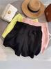 Women's High-Waist Korean Style Wide-Leg Three-Quarter Cotton Sports Shorts - Slimming and Trendy Summer Wear