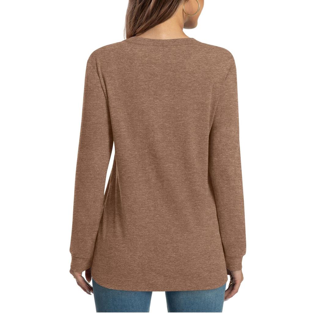 Damen T-Shirt mit V-Ausschnitt, lockere Passform, modisches Oberteil