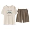 Men's Plus Size Summer Pajamas: Short-Sleeved Pullover, Loose Fit, Outdoor Wear, Thin Cotton Homewear