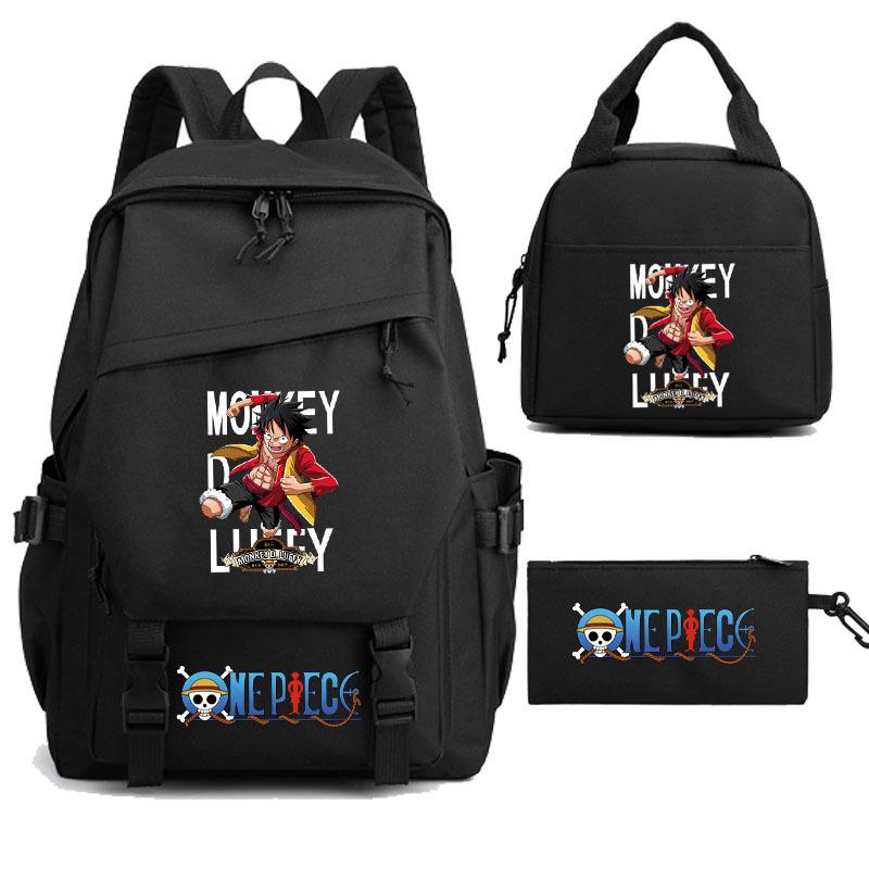 

НОВЫЙ Рюкзак студенческий из трех частей ONE PIECE Луффи, игровой мерч, рюкзак большой вместимости для компьютера, ланч-бокс, пенал Three-piece Set