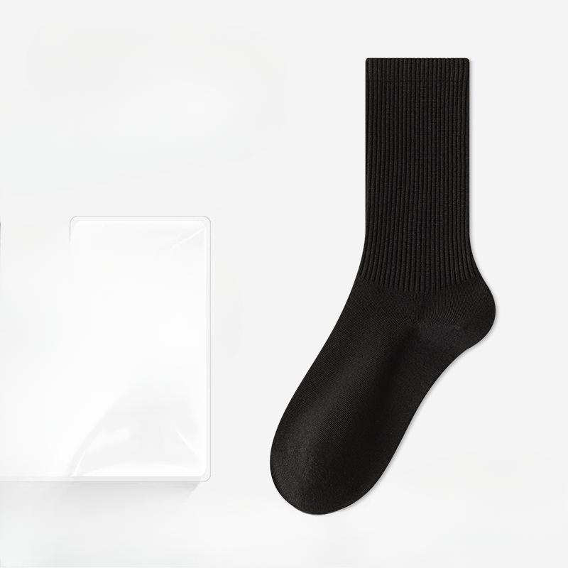 

Женские осенние носки-трубы из чистого хлопка, однотонные, дышащие, влагоотводящие, дезодорирующие, не скатывающиеся, бесшовные 1 pair