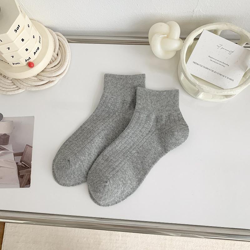 

Женские осенние милые короткие носки в горошек из чистого хлопка 1 pair серый