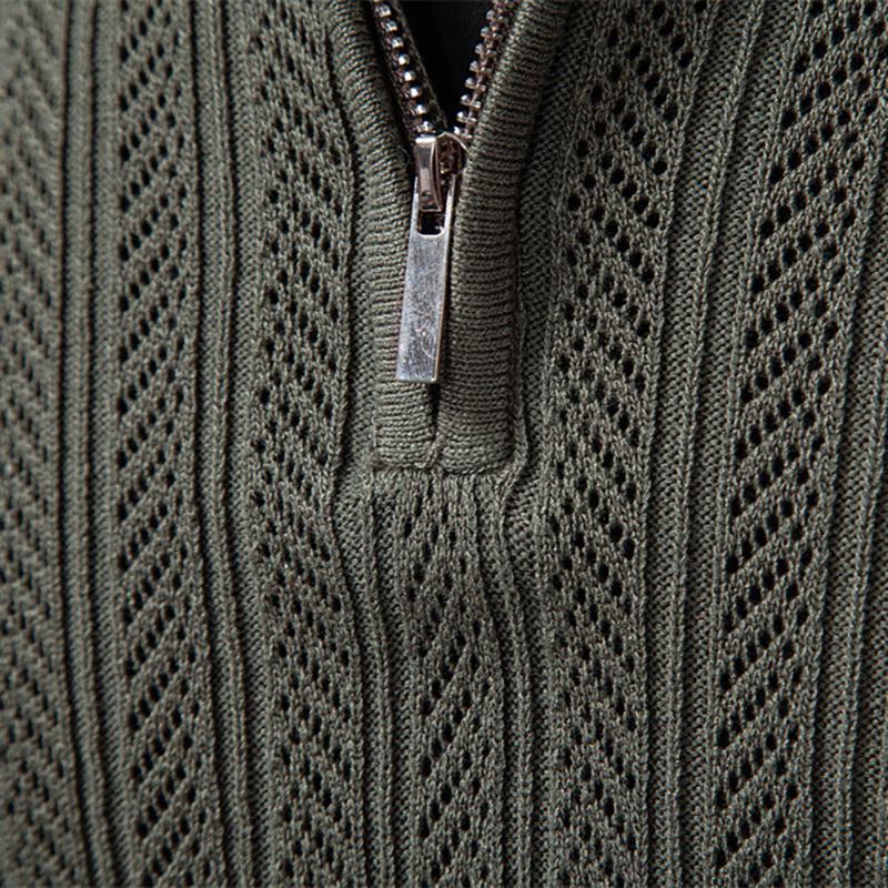 Callaway 2025 Autumn and Winter Embroidery New Men's Sweater Long Sleeved Knitted Sweater Half Zipper Business Casual Thin Sweater Men