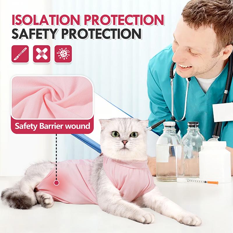 Breathable Soft Nylon Cat Recovery Suit Highly Elastic Ice Silk Anti-licking Adjustable Kitten Surgical Vest Cosas Para Gatos
