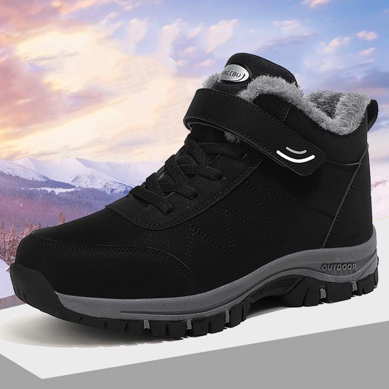

Men s Winter Snow Boots Cheap Shoes Clearance Free Shipping couple Sneakers Men s Women s Plush Non-slip Hiking Motorcycle Boots 35 чёрный