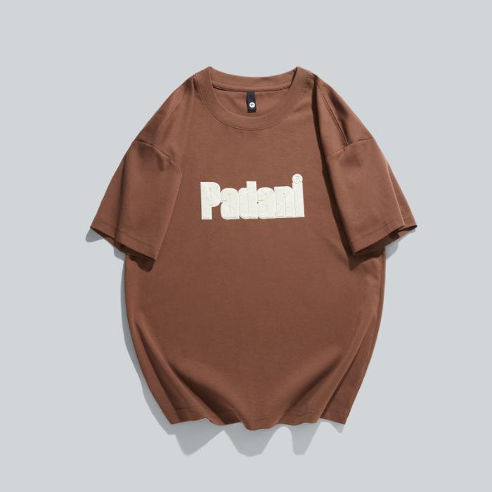 

Summer Thin Printed Short-sleeved Clothes, Half-sleeved Round Neck American T-shirt 4XL коричневый