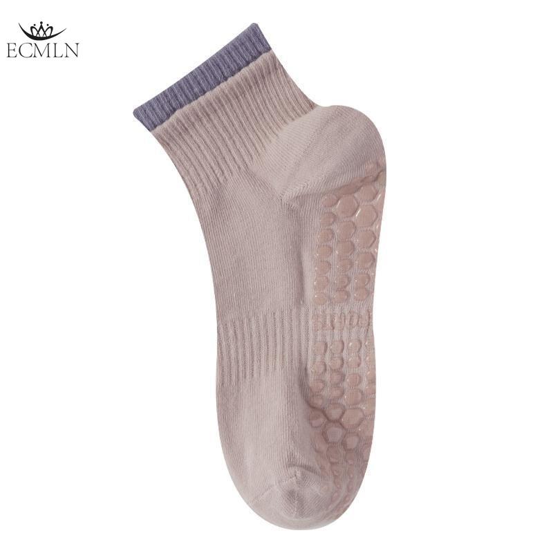 

Женские носки средней длины из хлопка для пилатеса, фитнеса, танцев, нескользящие носки для взрослых на весну и лето One size